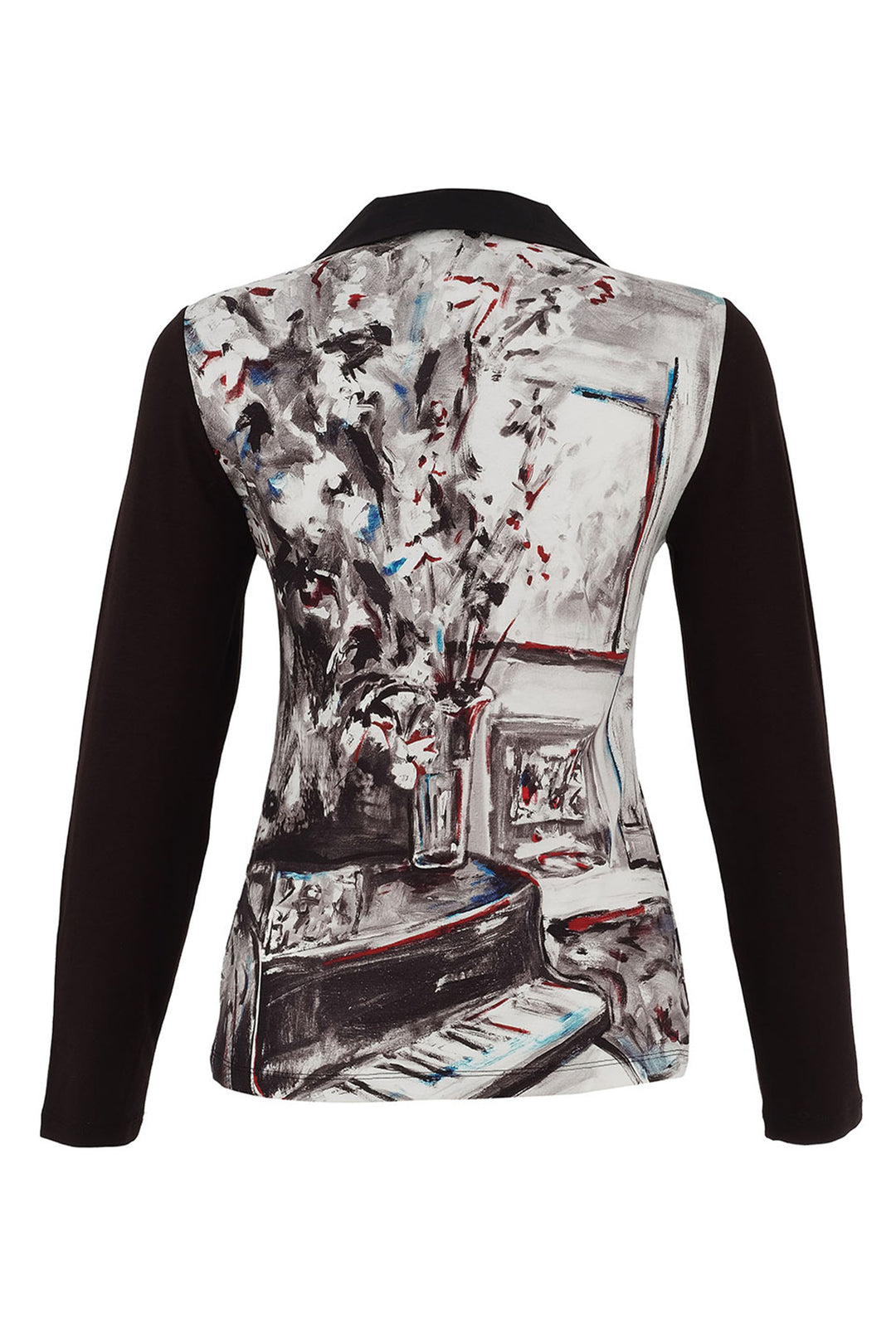 PIANO BLUES LS TOP WITH COLLAR