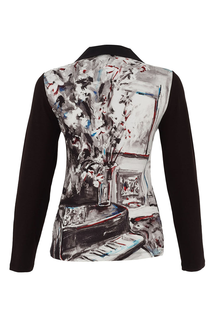 PIANO BLUES LS TOP WITH COLLAR