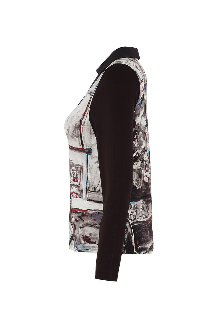 PIANO BLUES LS TOP WITH COLLAR