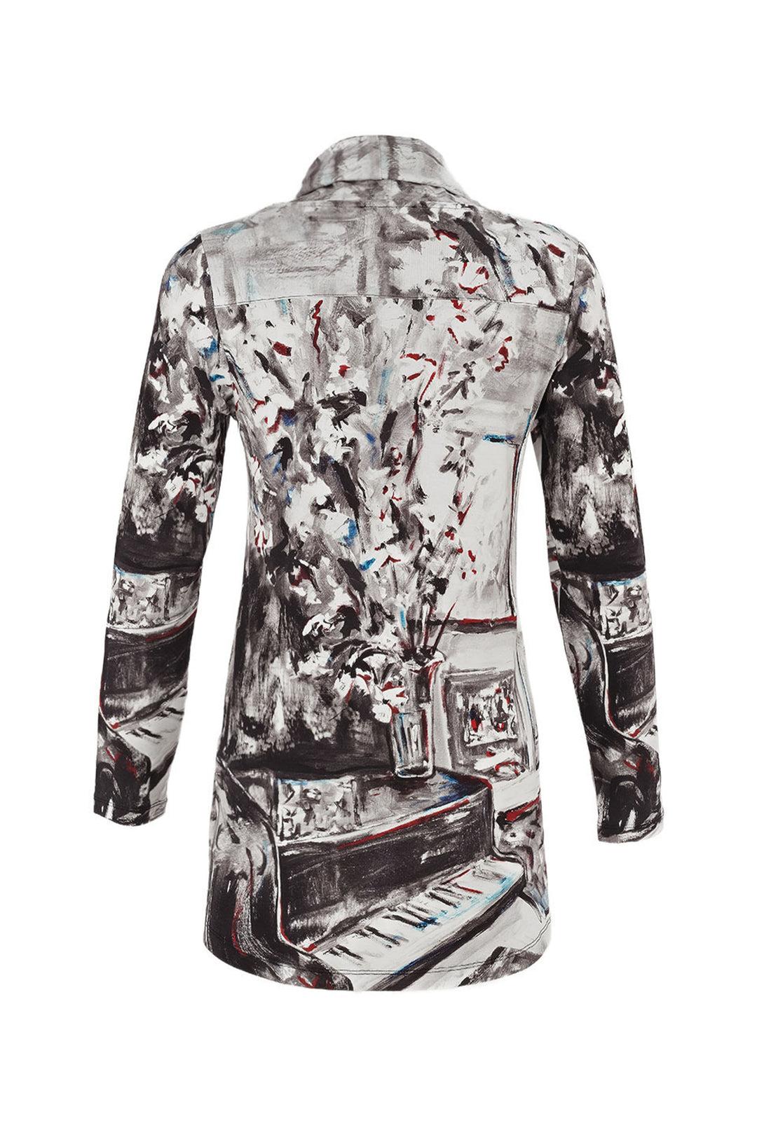 PIANO BLUES COWL NECK TUNIC