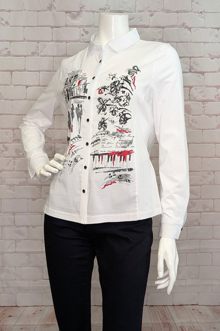 PIANO BLUES WHITE BLOUSE