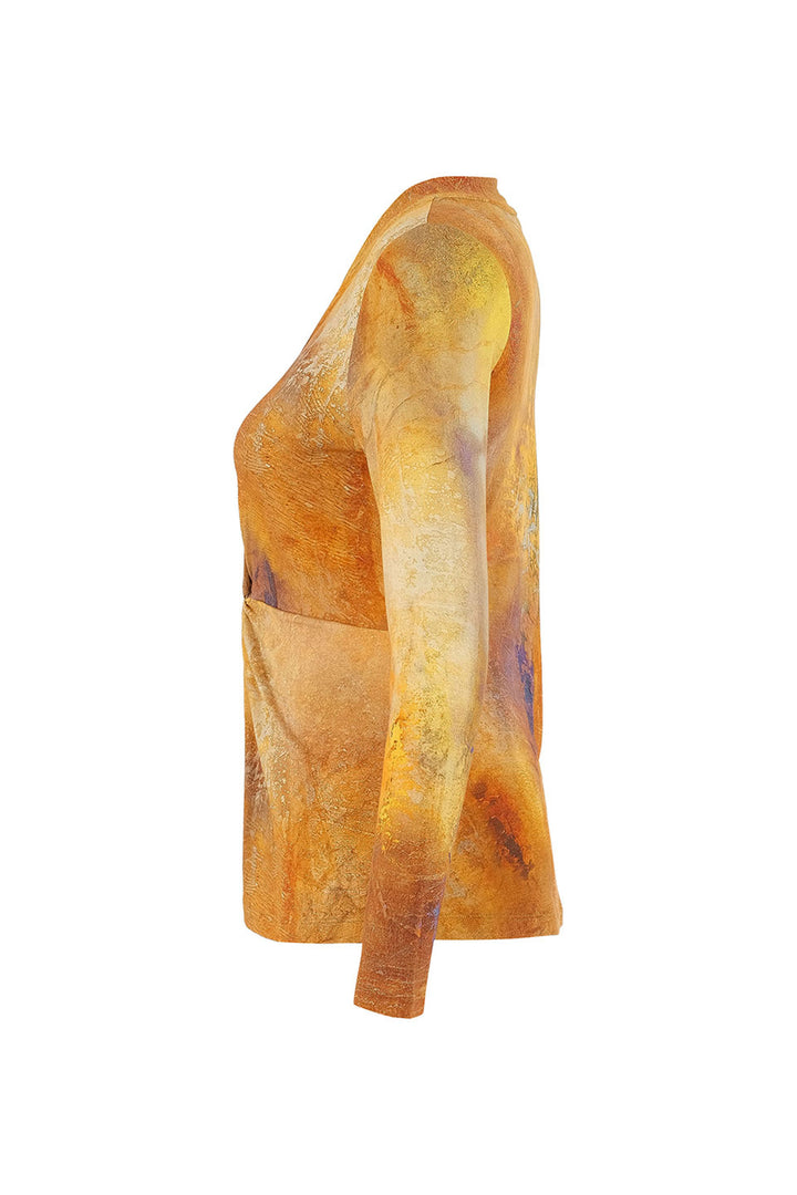 MOTHER EARTH LS TOP WITH TWIST FRONT WAIST