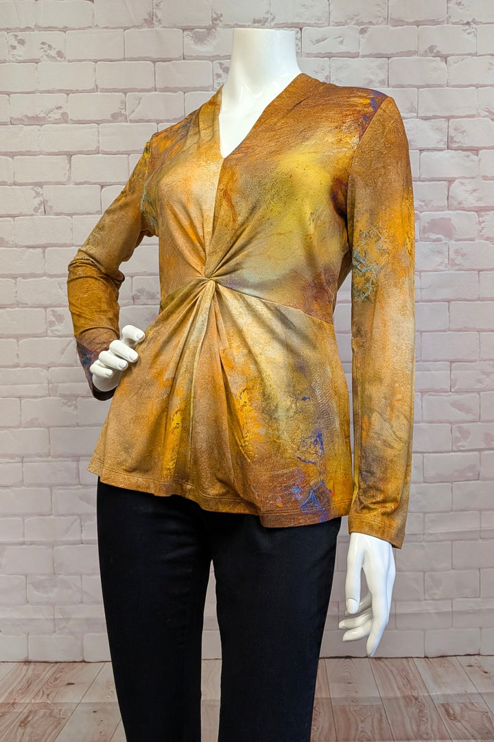 MOTHER EARTH LS TOP WITH TWIST FRONT WAIST