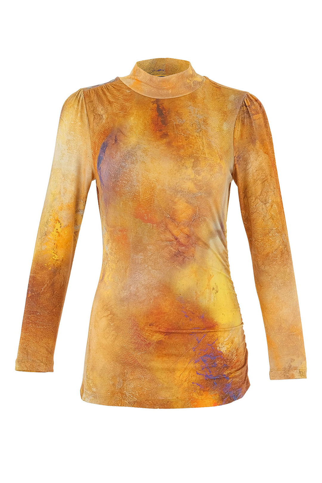 MOTHER EARTH LS MOCK WITH ROUCHED SIDE