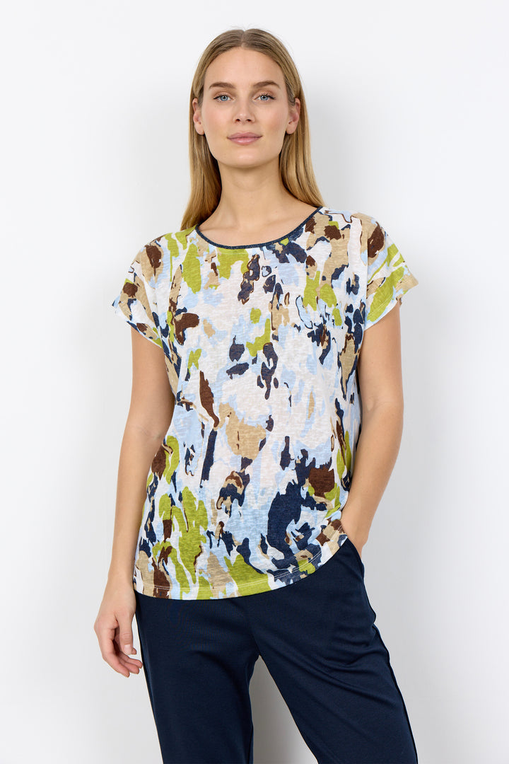ABSTRACT CAMO PRINT TEE