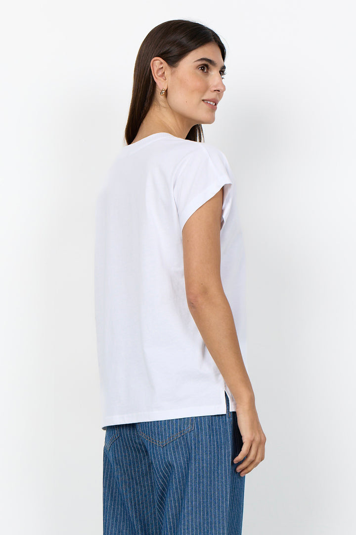 DECORATIVE STITCH V-NECK TEE