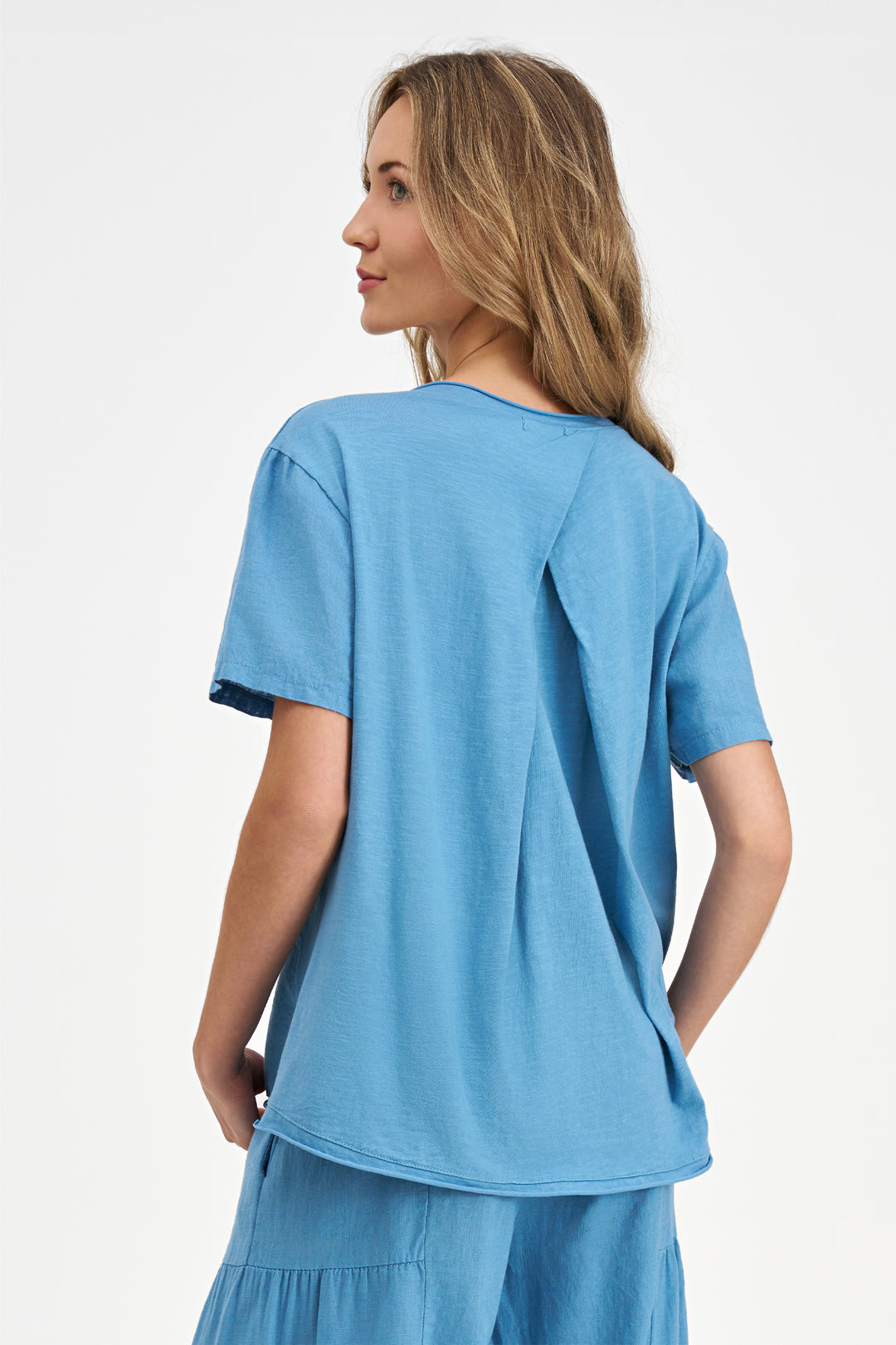 DENIM BLUE HI LO TOP