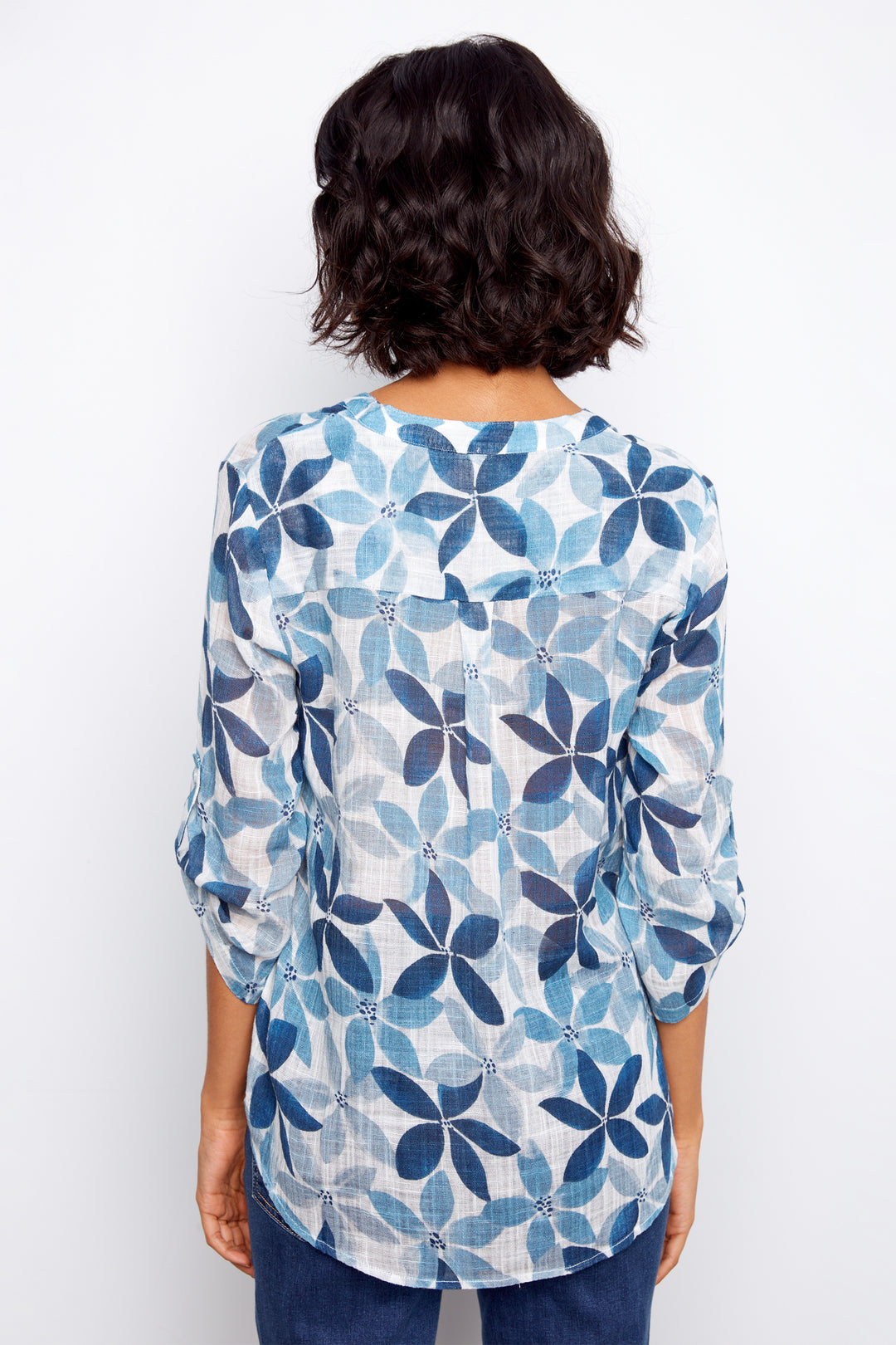 PETAL FLORAL POPOVER BLOUSE