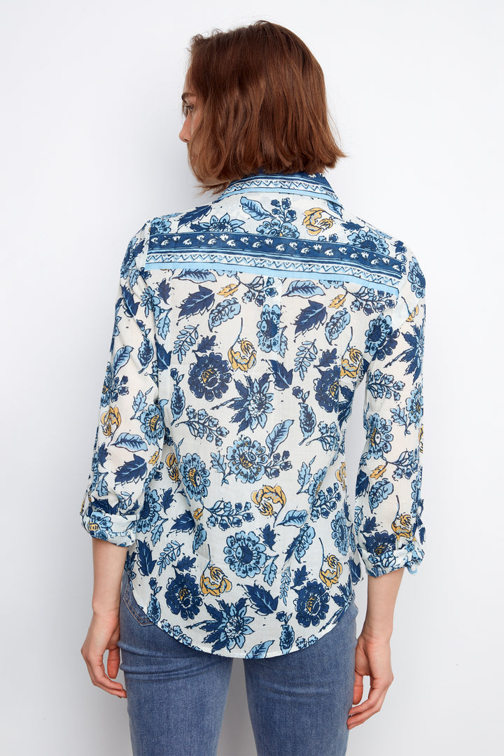 BORDER FLORAL BLOUSE