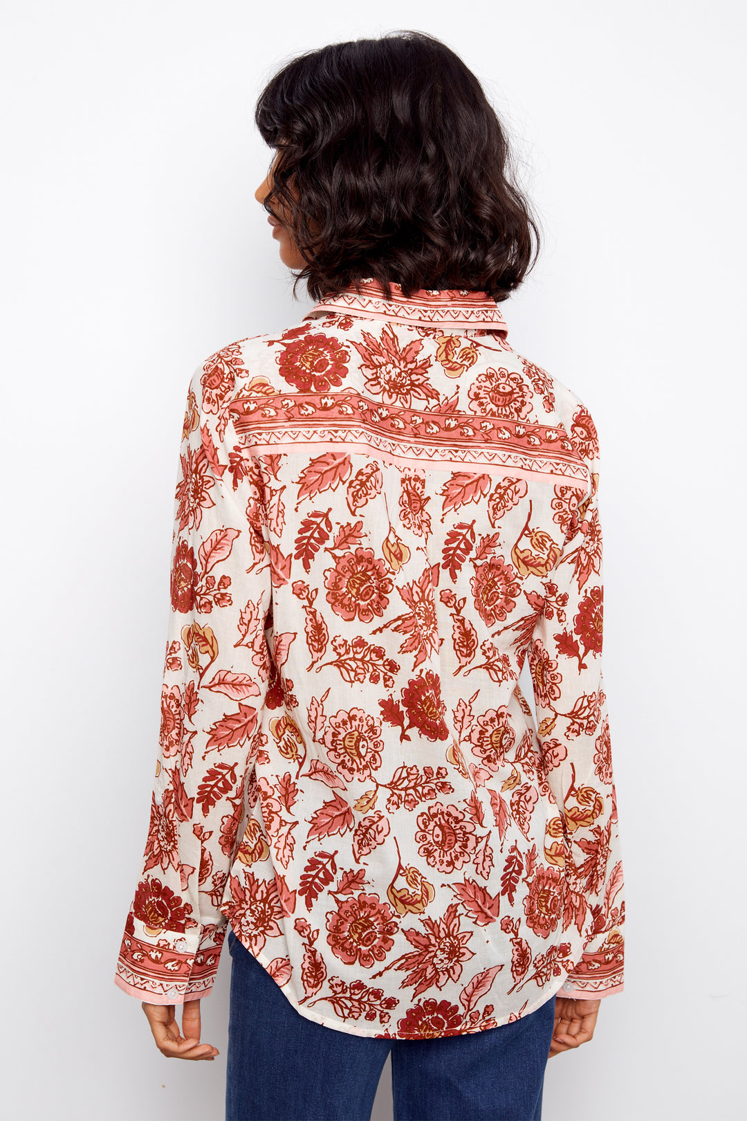 BORDER FLORAL BLOUSE