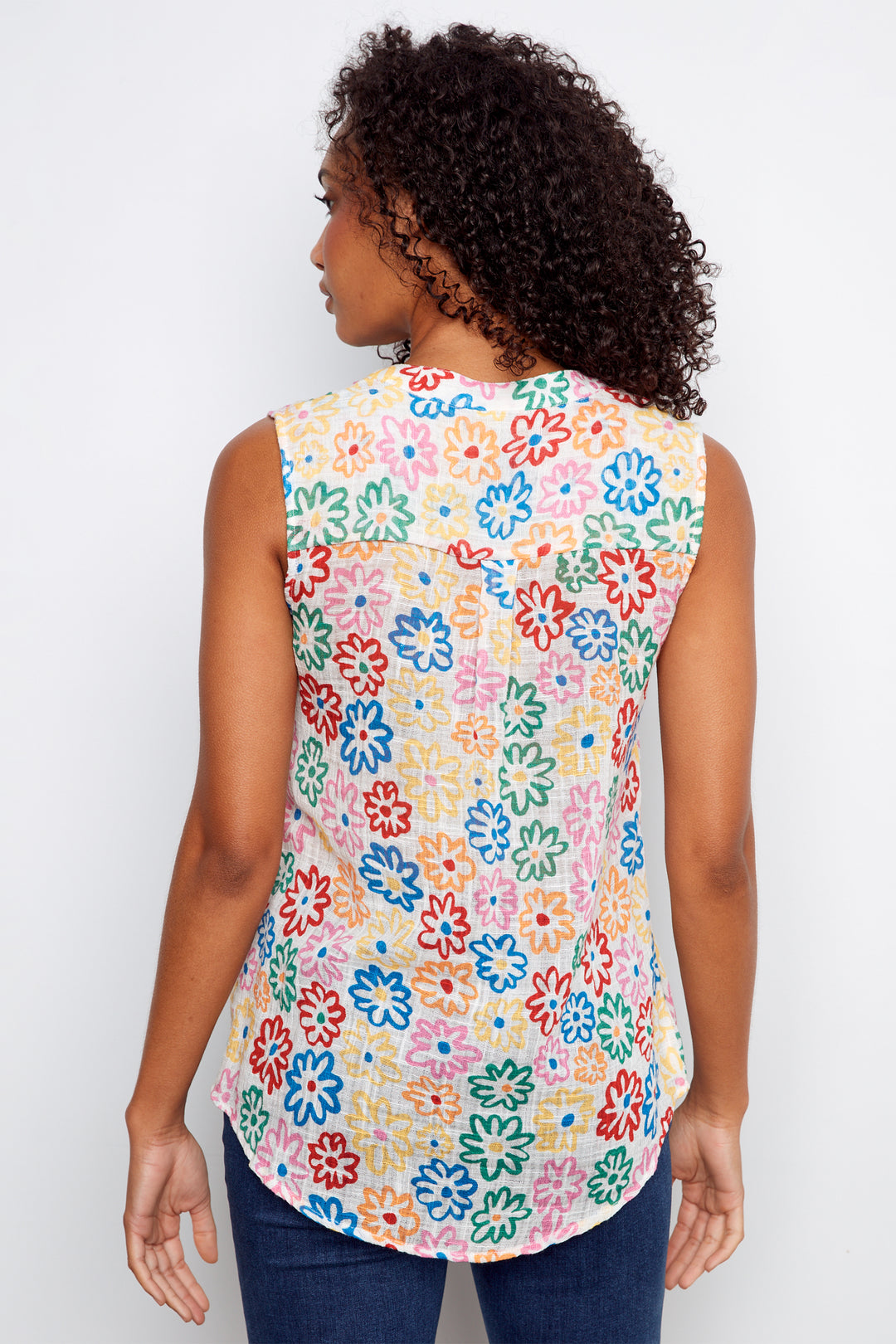 COLOURFUL FLORAL SLEEVELESS POPOVER