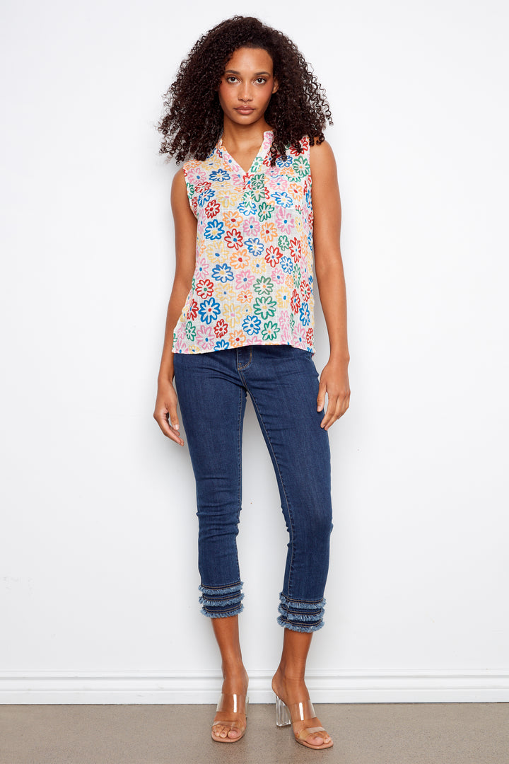 COLOURFUL FLORAL SLEEVELESS POPOVER