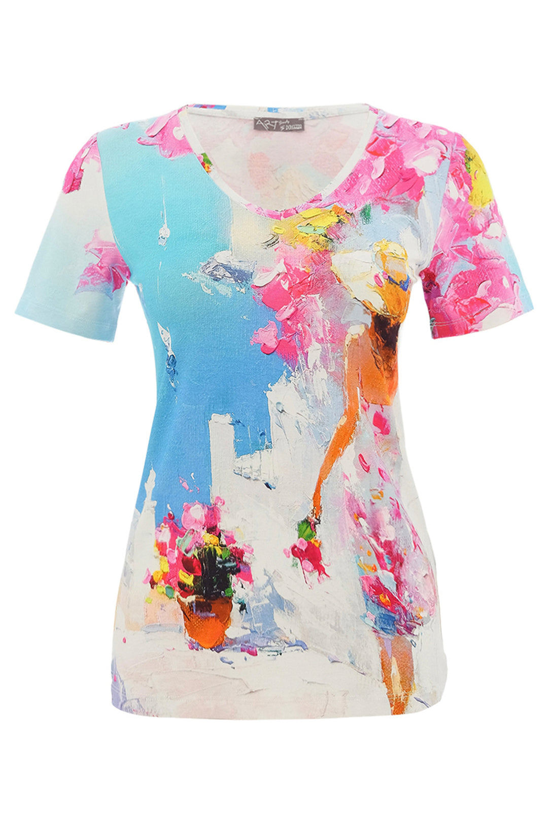 SUMMER IN SANTORINI SS V-NECK TOP