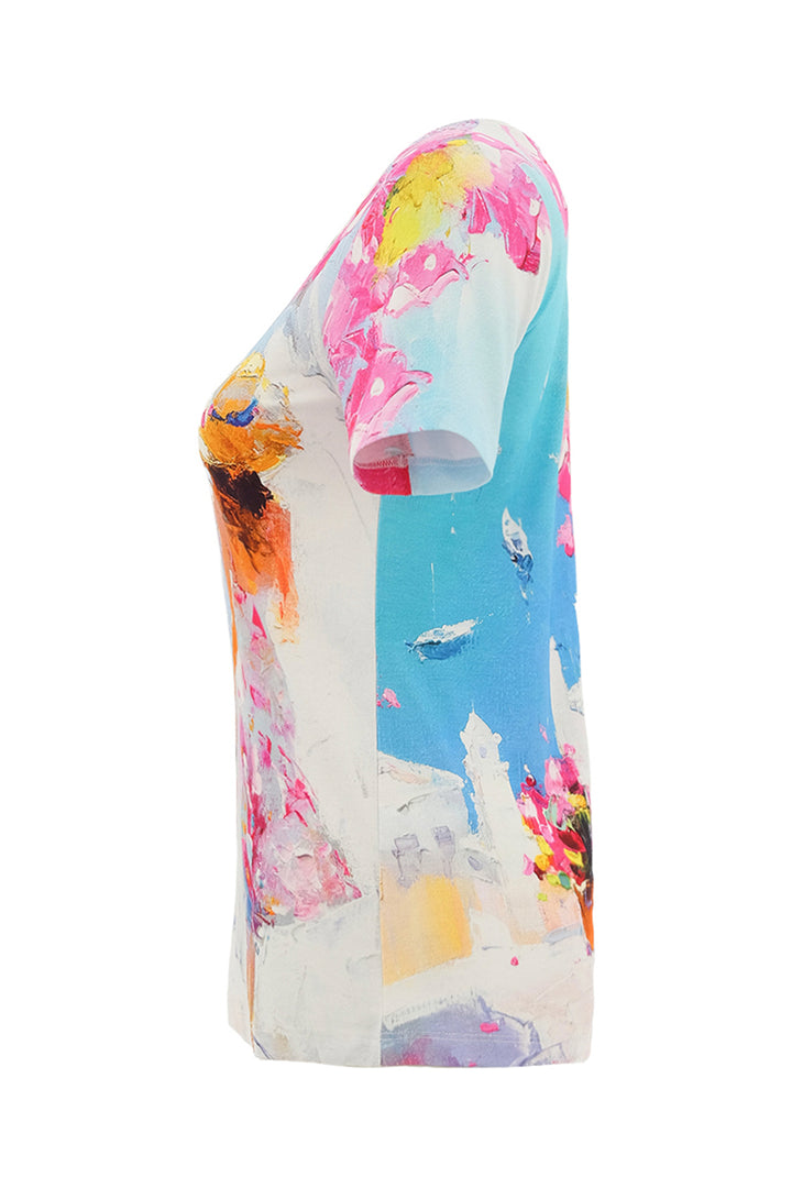 SUMMER IN SANTORINI SS V-NECK TOP