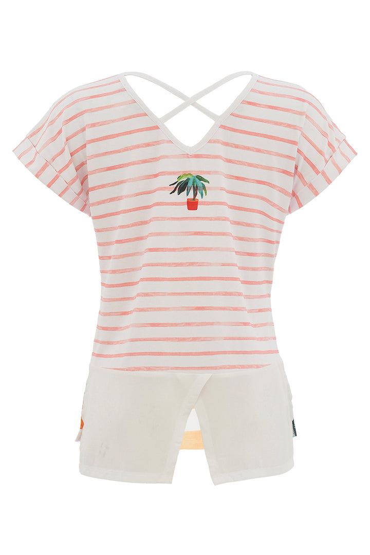 POTS ON THE STAIRS CAP SLEEVE X BACK TOP