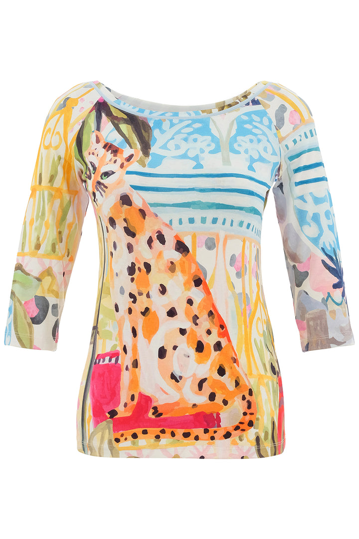 CHEETAH IN THE CITY BOAT NECK TOP