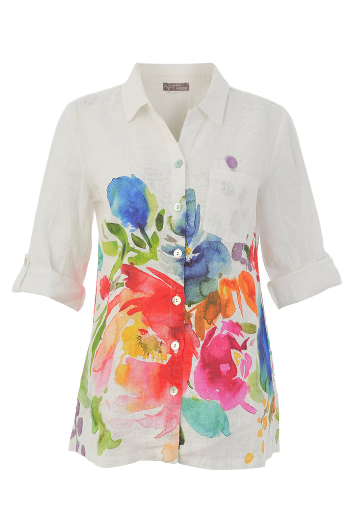 SPRING DELIGHT LINEN BIG SHIRT