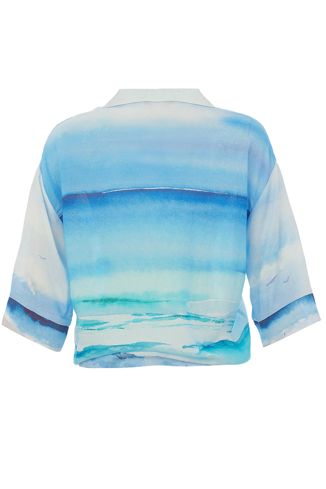 SEASCAPE TIE FRONT BLOUSE