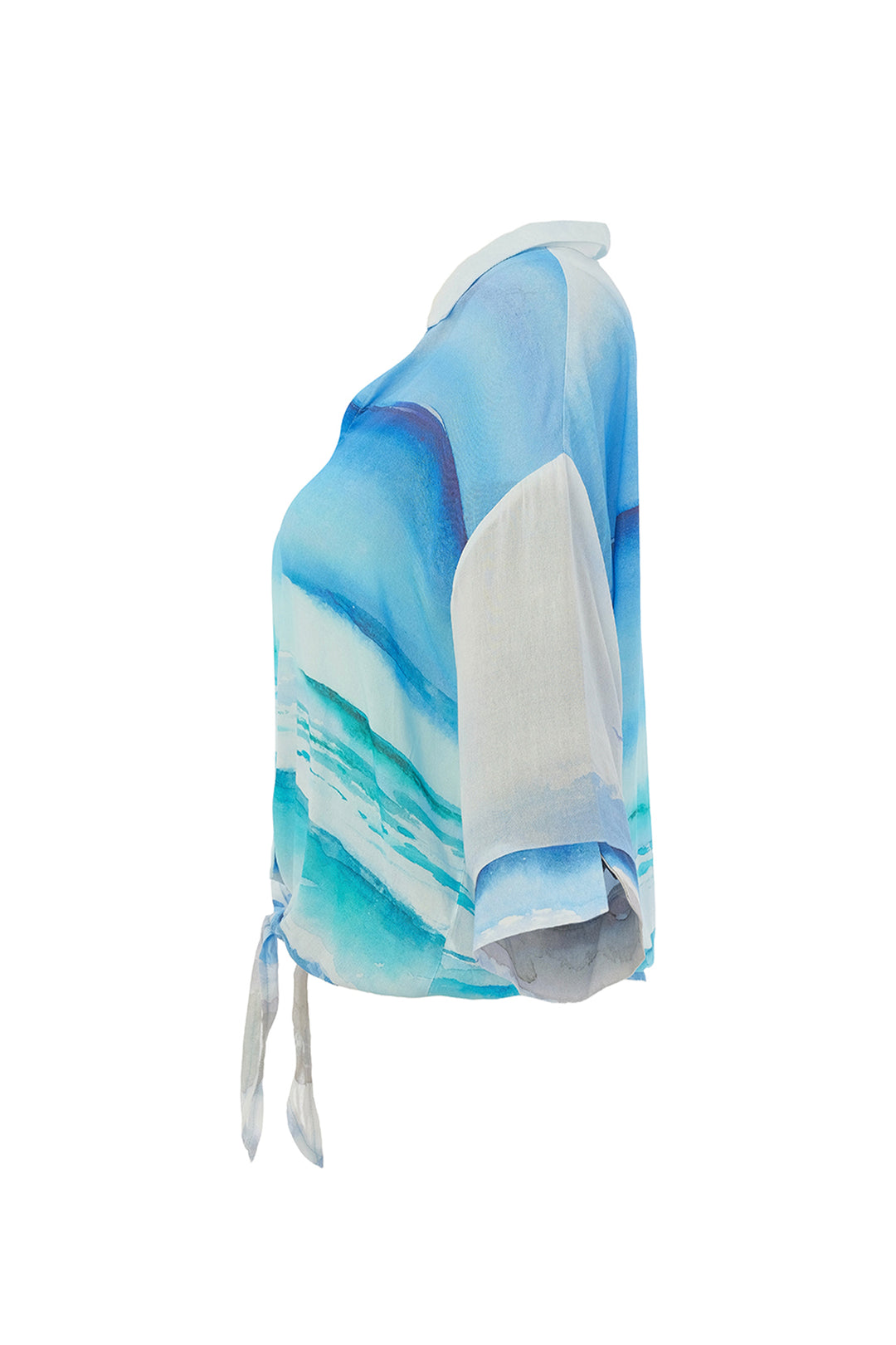 SEASCAPE TIE FRONT BLOUSE