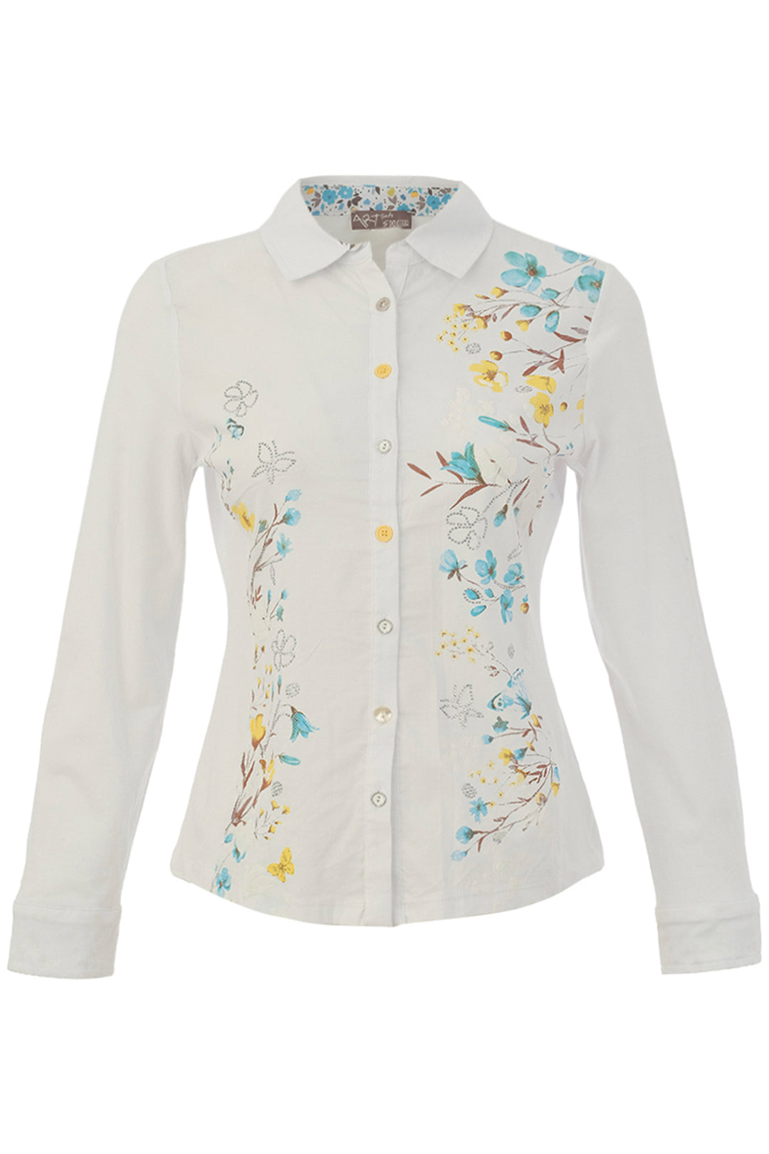 SHORELINE FLOWERS WHITE BLOUSE