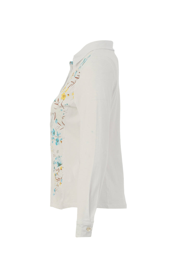 SHORELINE FLOWERS WHITE BLOUSE