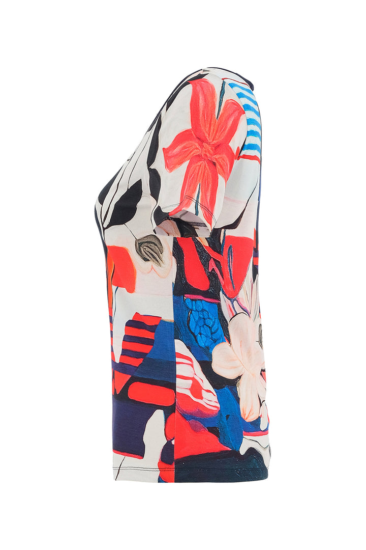 INTERLACED SS KEYHOLE NECK TOP