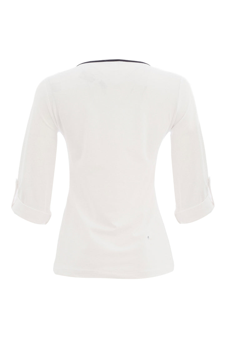 WHITE TAB SLEEVE TEE WITH GIRL