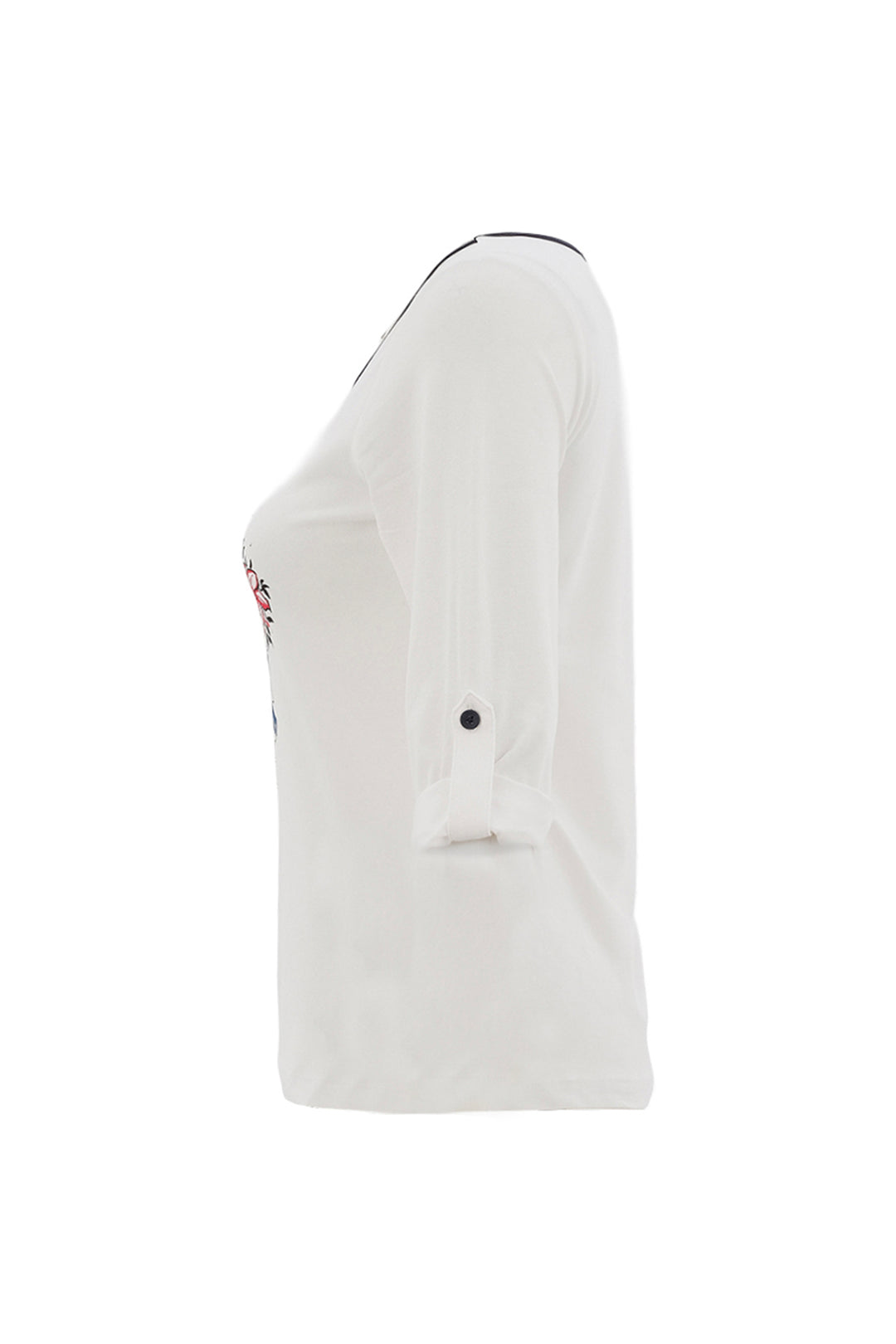 WHITE TAB SLEEVE TEE WITH GIRL