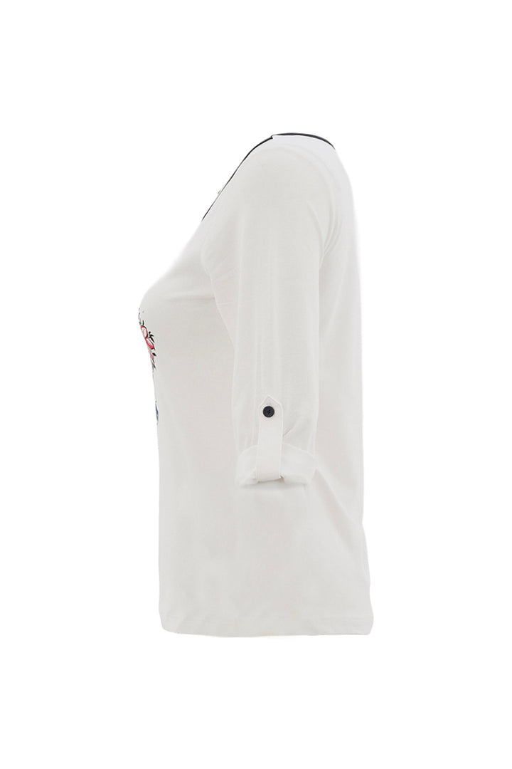 WHITE TAB SLEEVE TEE WITH GIRL