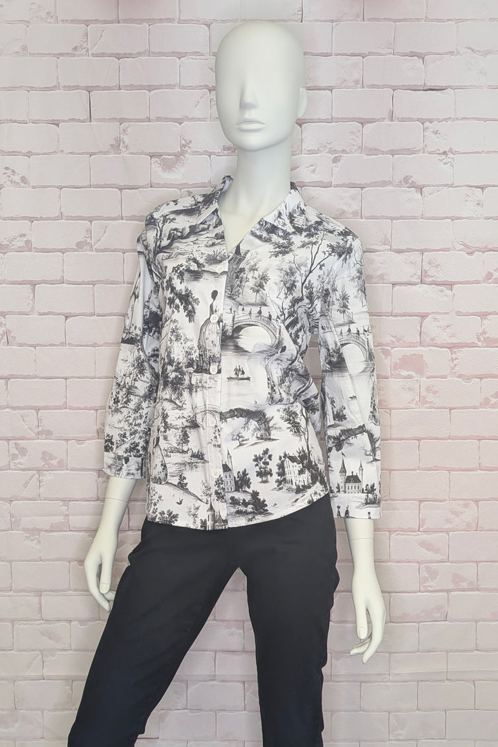 AIR DE PROVENCE BLACK TOILE BLOUSE