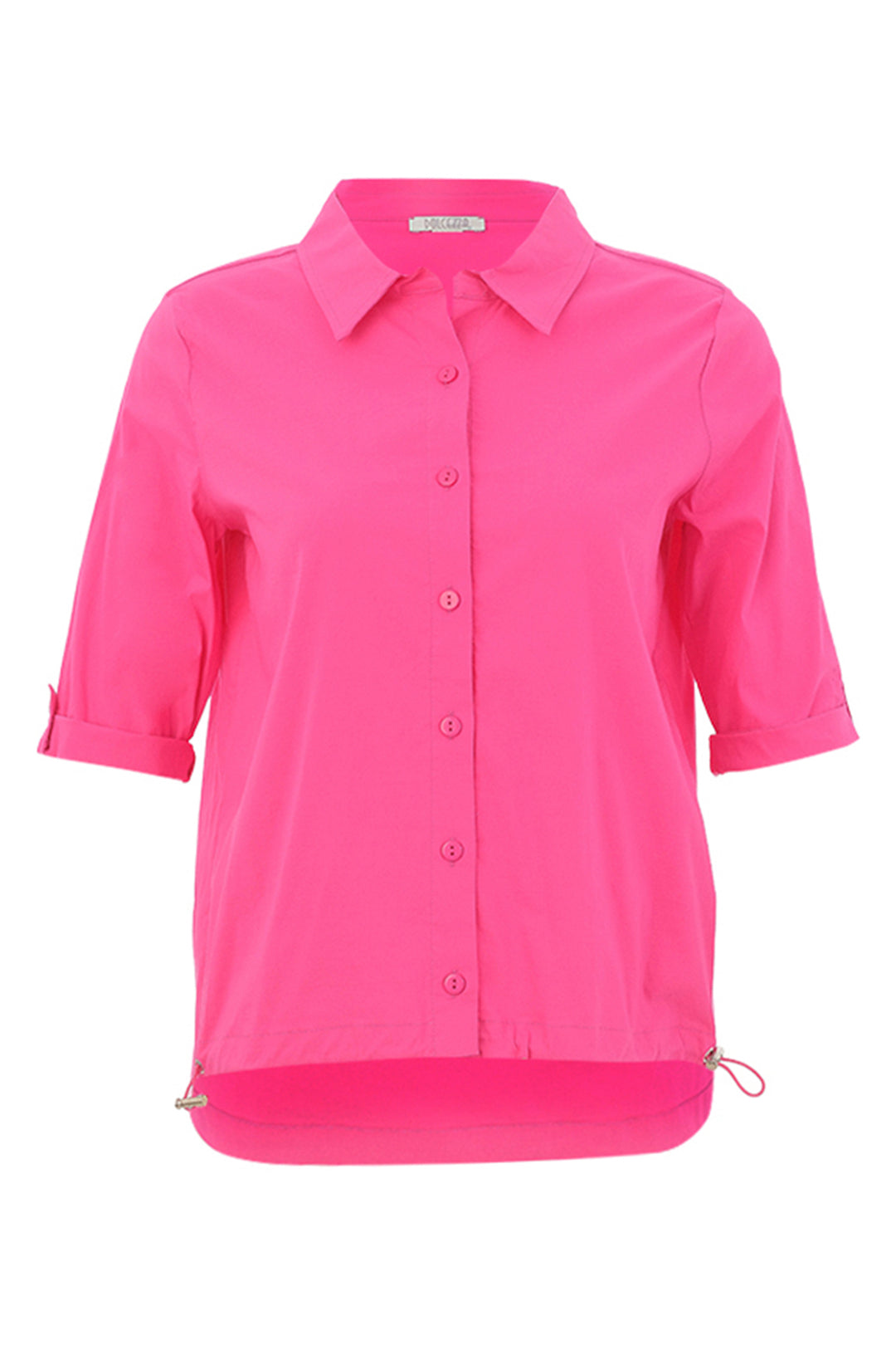 TAB SLEEVE DRAWSTRING HEM BLOUSE