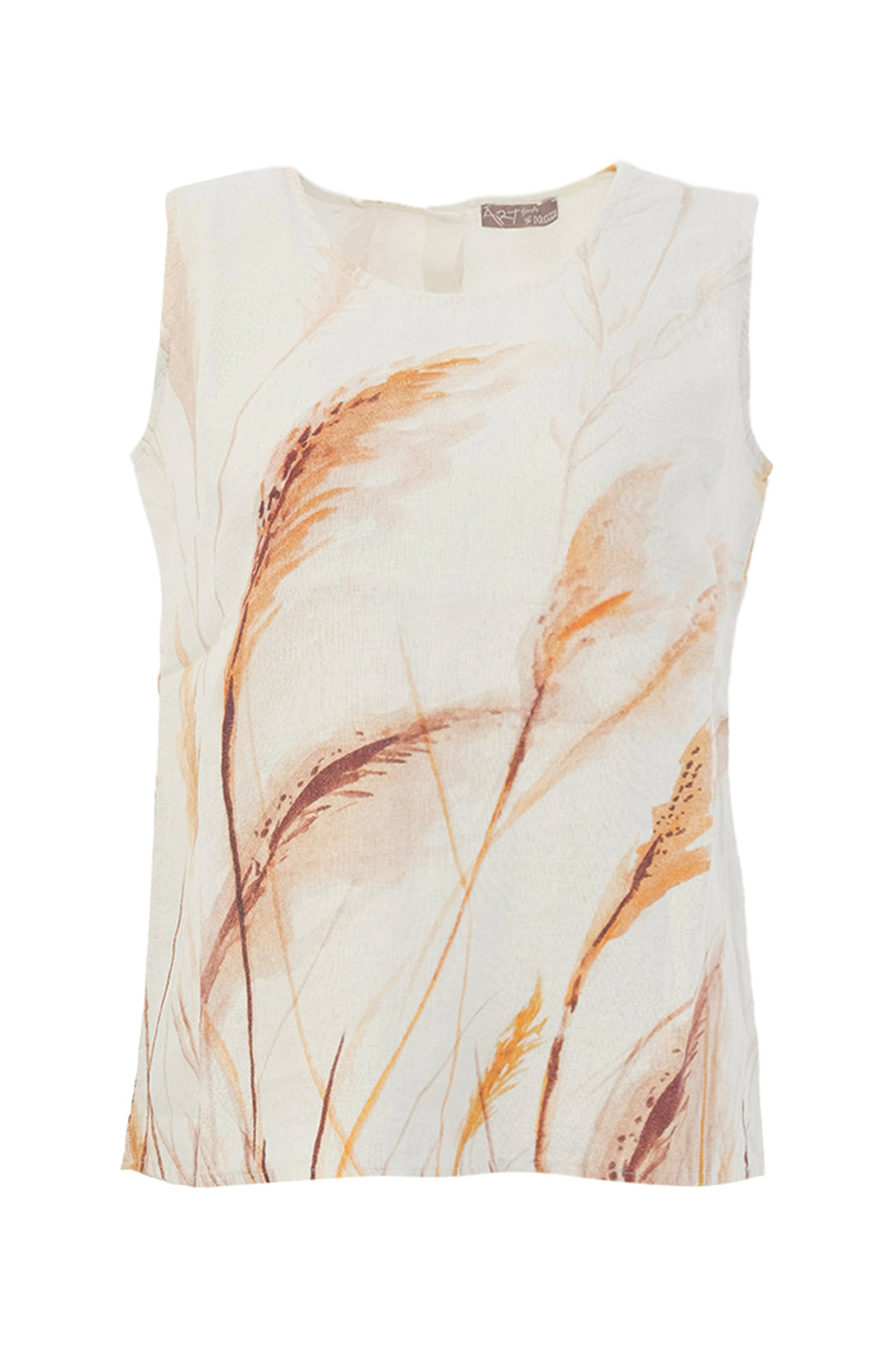 REEDS BY THE SHORE LINEN TANK TOP WITH BACK SLIT