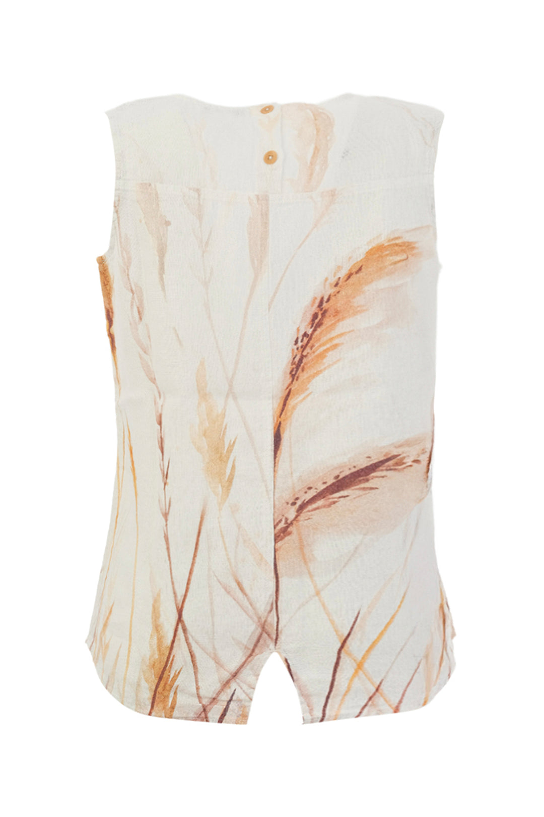 REEDS BY THE SHORE LINEN TANK TOP WITH BACK SLIT
