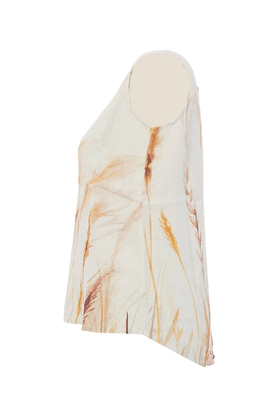 REEDS BY THE SHORE LINEN TANK TOP WITH BACK SLIT
