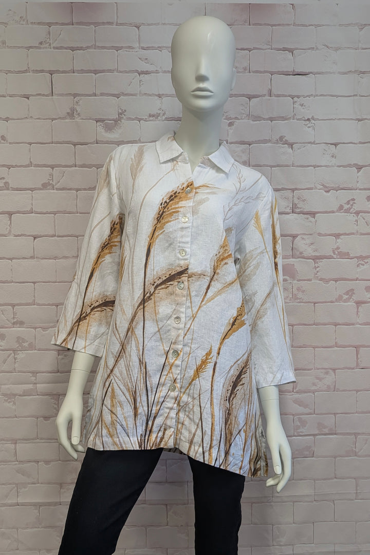 REEDS BY THE SHORE LINEN BIG SHIRT