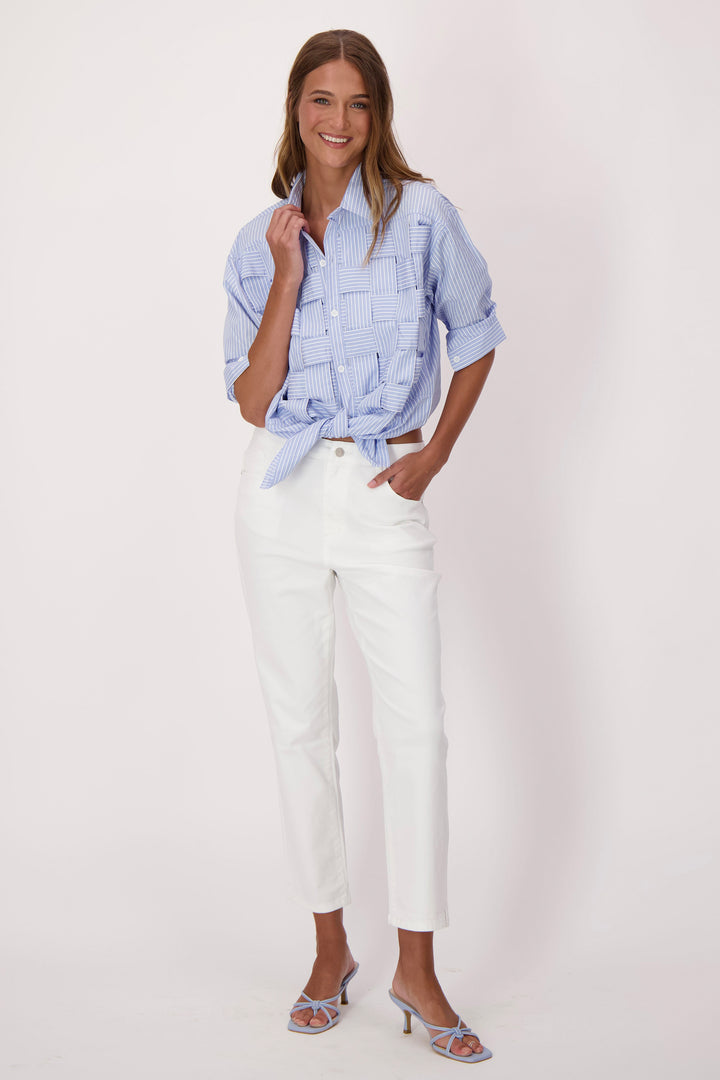 BASKETWEAVE STRIPE SHIRT