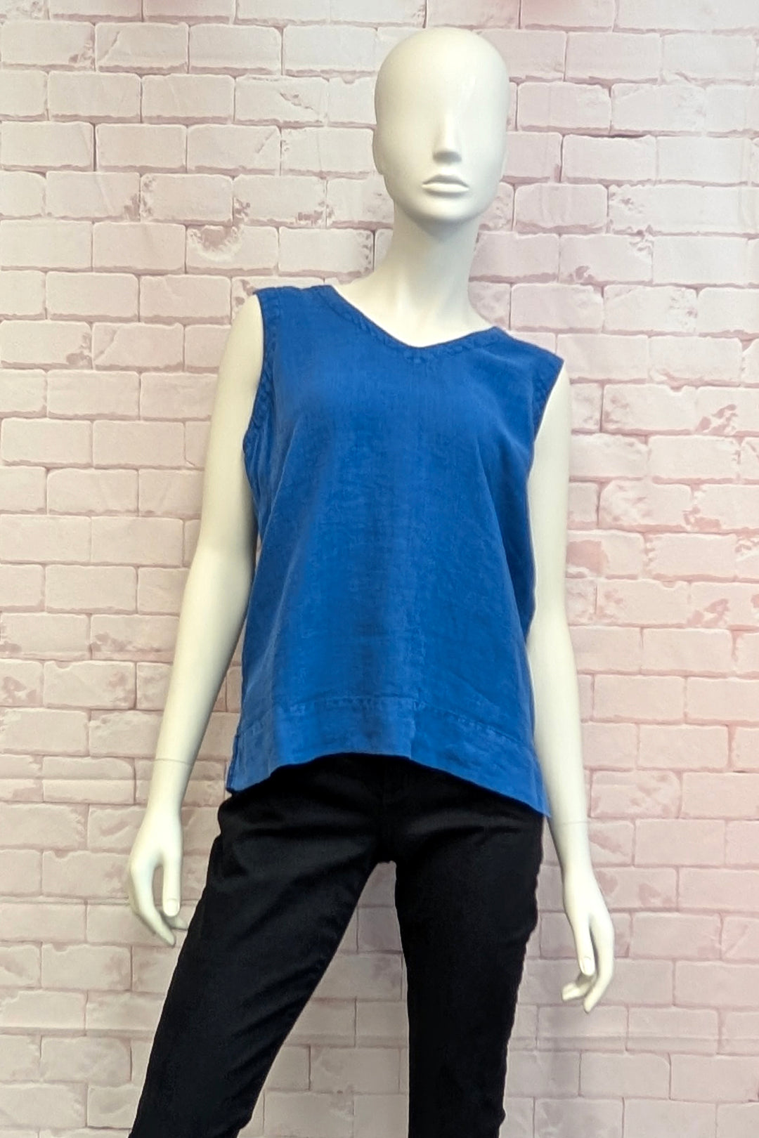 LINEN BUTTON BACK TANK