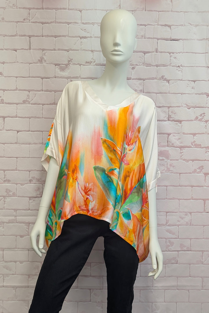 SATIN BIRDS OF PARADISE TOP