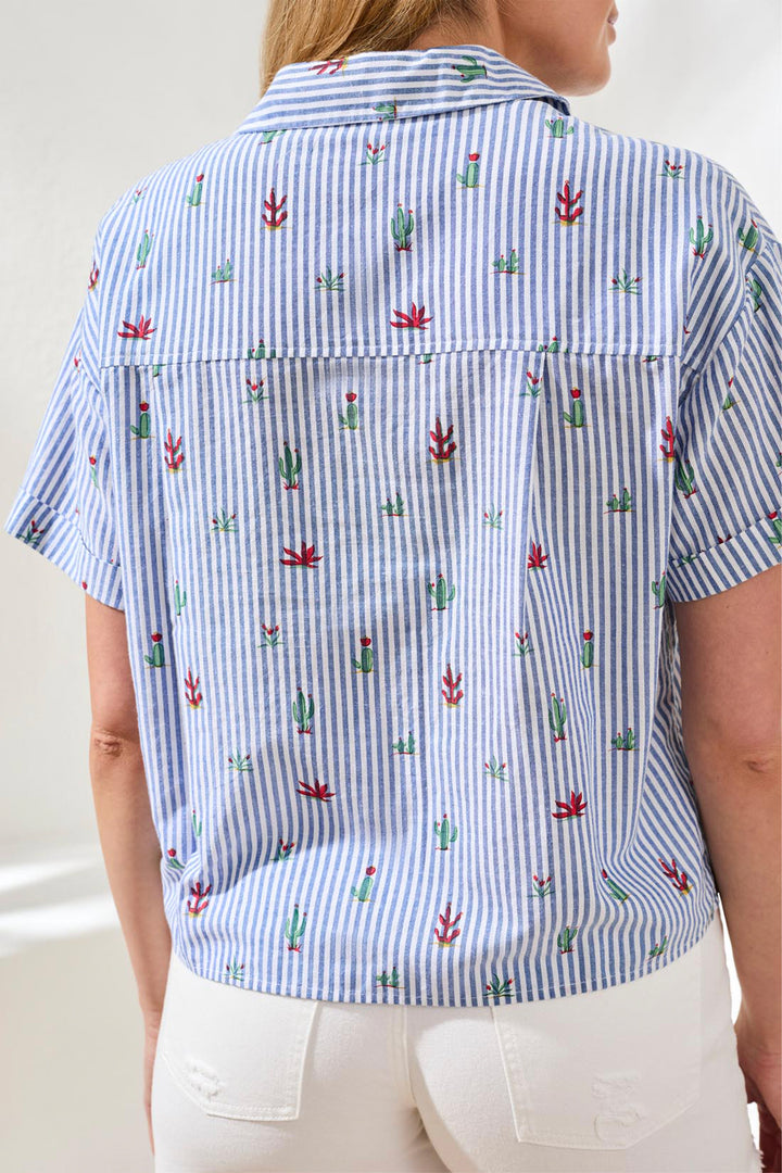CACTUS STRIPE BOXY SHIRT