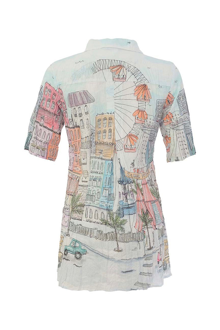 CITY CIRCUS CRINKLE HI LO BLOUSE