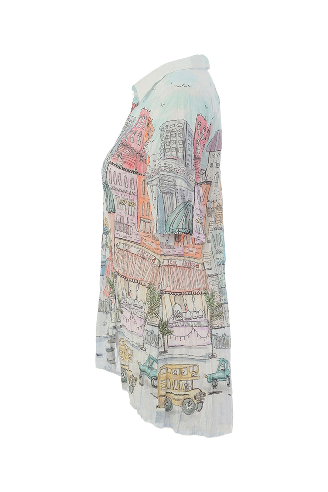 CITY CIRCUS CRINKLE HI LO BLOUSE