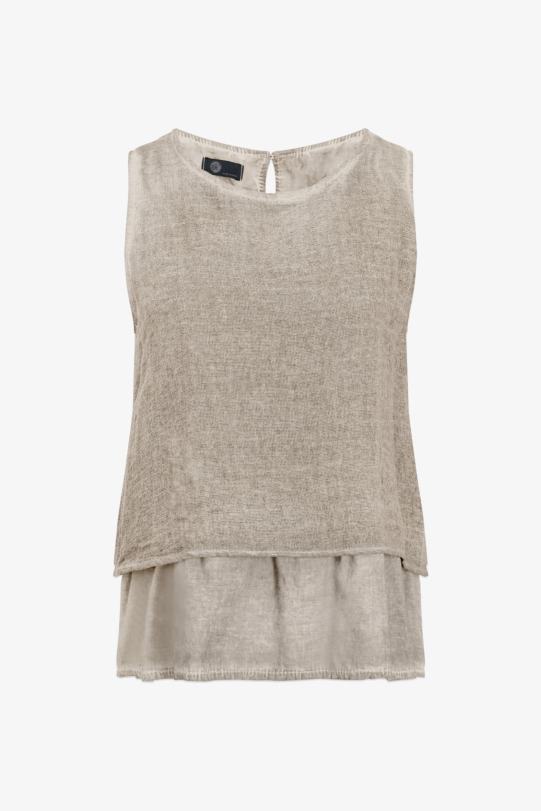 LAYERED BACK SLIT SLEEVELESS TOP