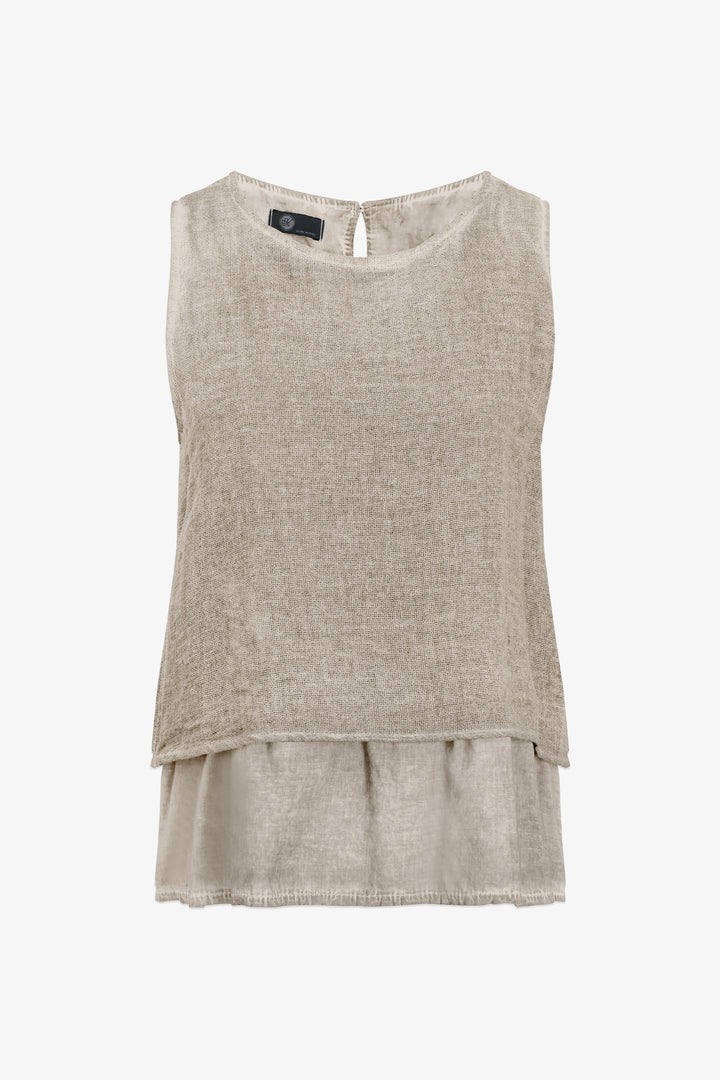 LAYERED BACK SLIT SLEEVELESS TOP