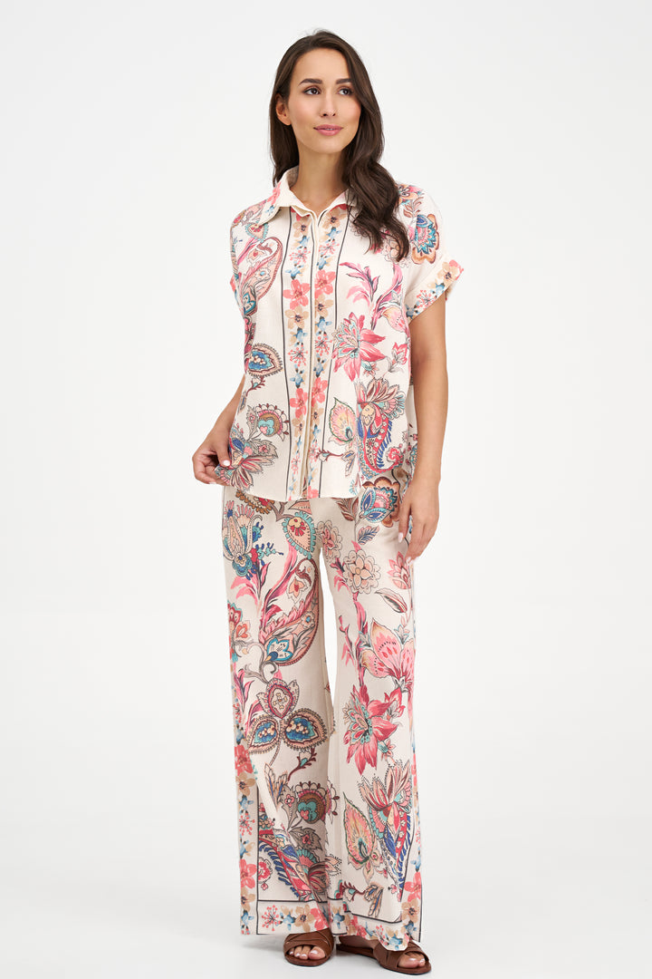 FLORAL PAISLEY SS BLOUSE