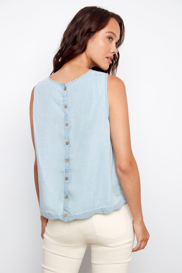 SLEEVELESS TOP WITH SCALLOP HEM