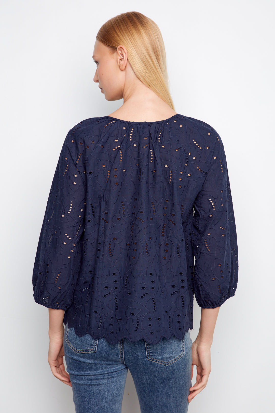 TIE NECK EYELET TOP