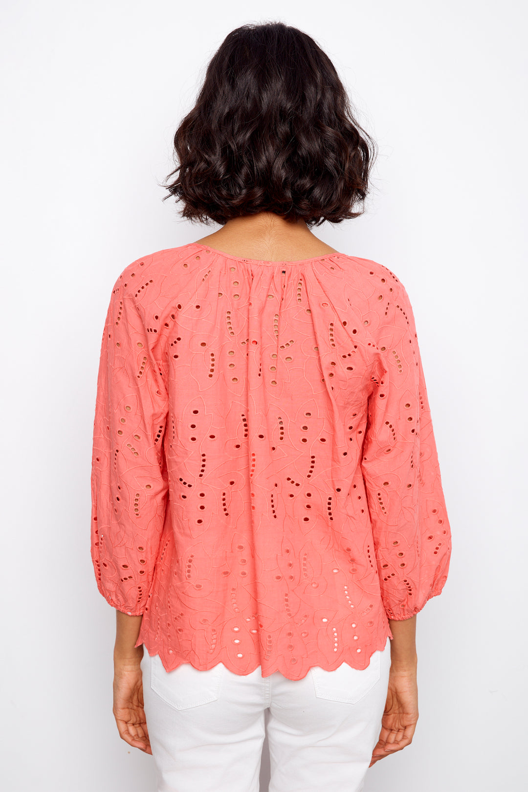 TIE NECK EYELET TOP