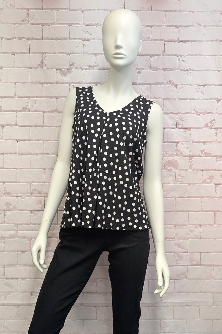 DOT PRINT PLEAT FRONT CAMI