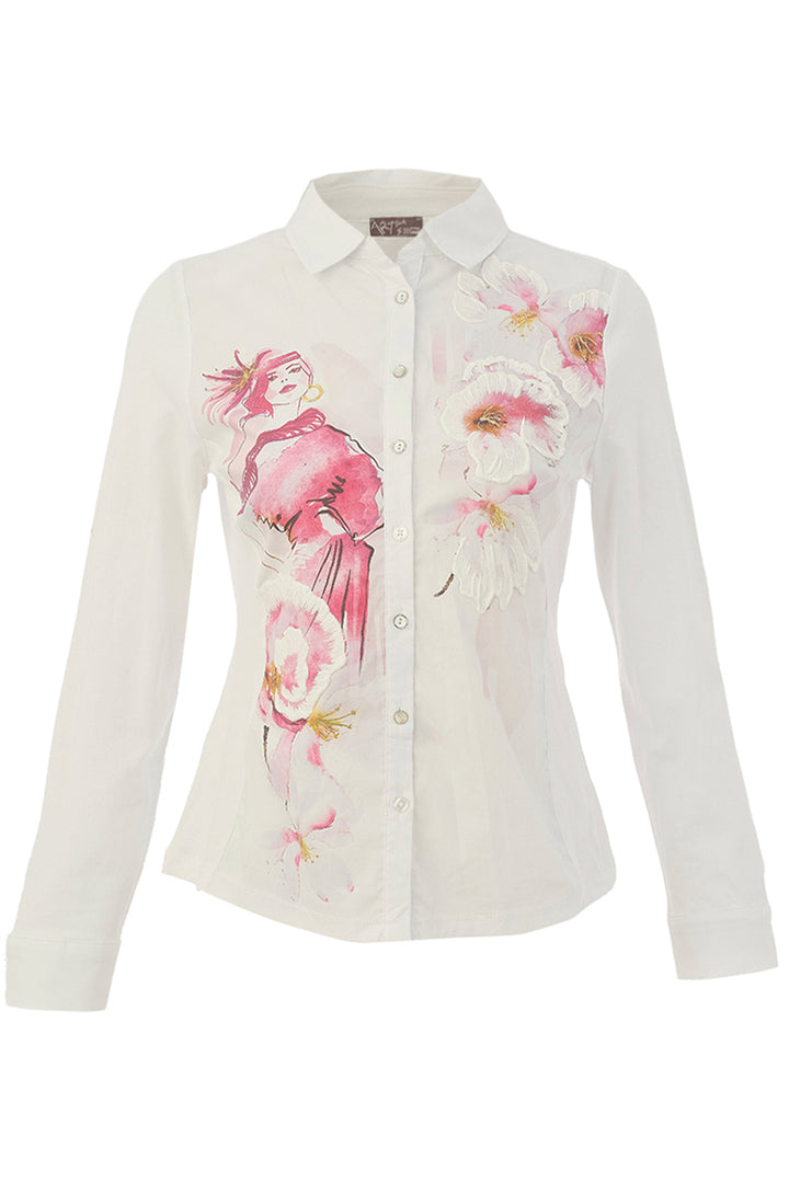 COLOURS OF THE SPRING WHITE BLOUSE