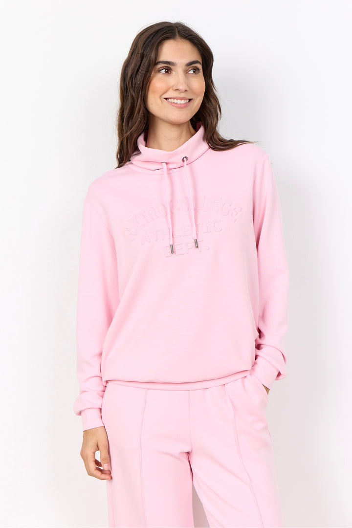 BANU RETRO COLLEGE LS DRAWSTRING NECK TOP